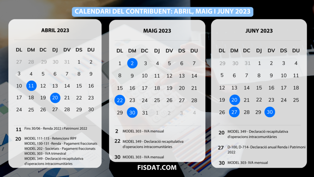 Calendari contribuent_segon trimestre